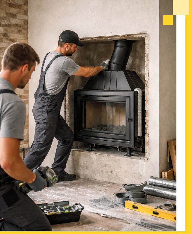 Установка каминных топок в Карабулаке: монтаж, подключение