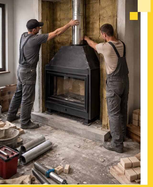 Изготовление и монтаж закрытых каминов в Карабулаке под ключ