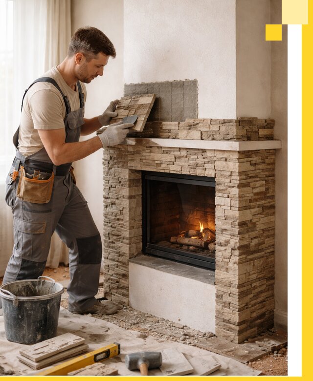 Изготовление и монтаж каминов для дома под ключ в Карабулаке