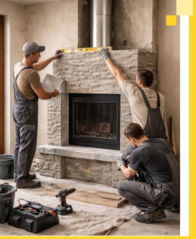 Профессиональный монтаж каминов под ключ в Карабулаке для дома