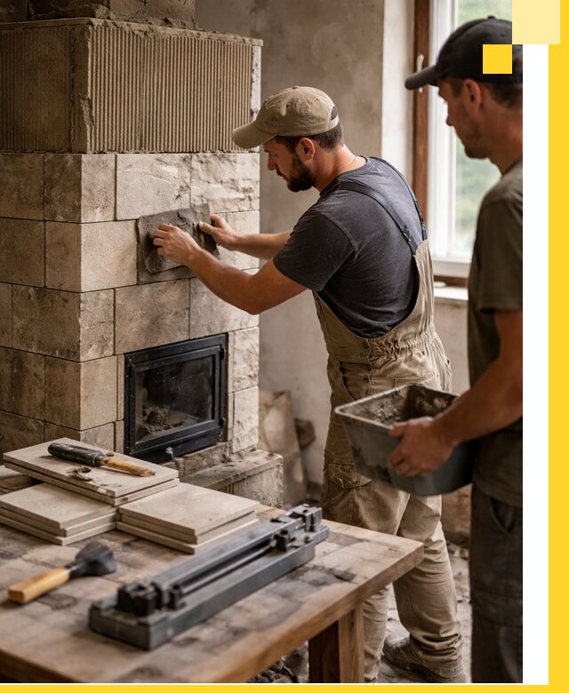 Профессиональная облицовка печей в Карабулаке: керамика и камень