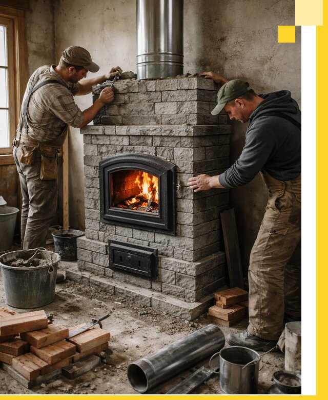 Производство, поставка и монтаж дровяных печей в Карабулаке