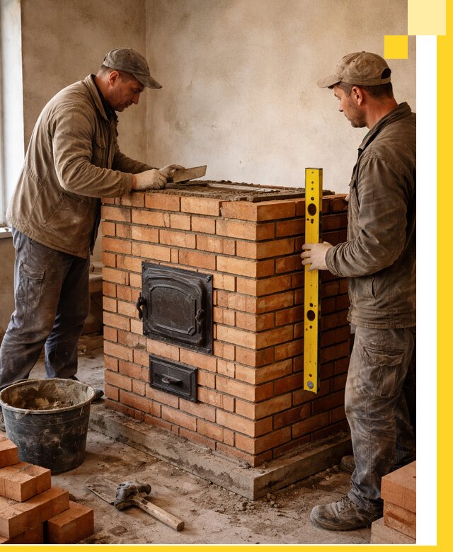 Отопительные печи под ключ в Карабулаке, установка и сборка