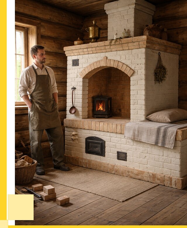 Русские печи с лежанкой под ключ в Карабулаке от 154935 р. ЭриданКрб