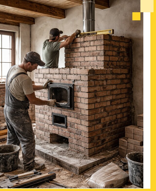 Печи для загородного дома под ключ в Карабулаке — монтаж и сервис