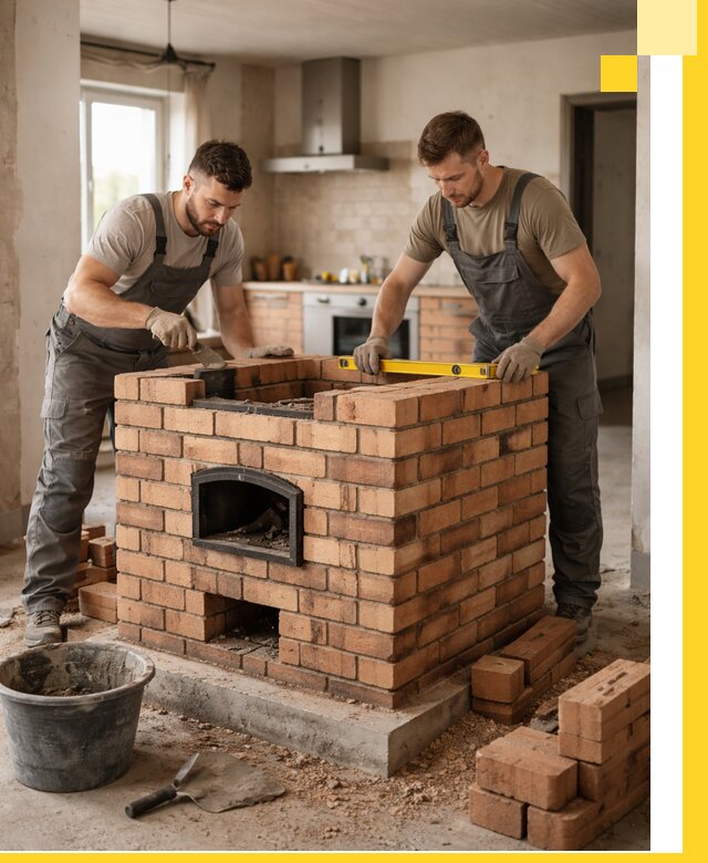 Установка и монтаж печей в частном доме в Карабулаке под ключ