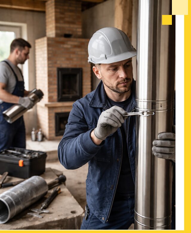 Профессиональный монтаж дымоходов для печей в Карабулаке