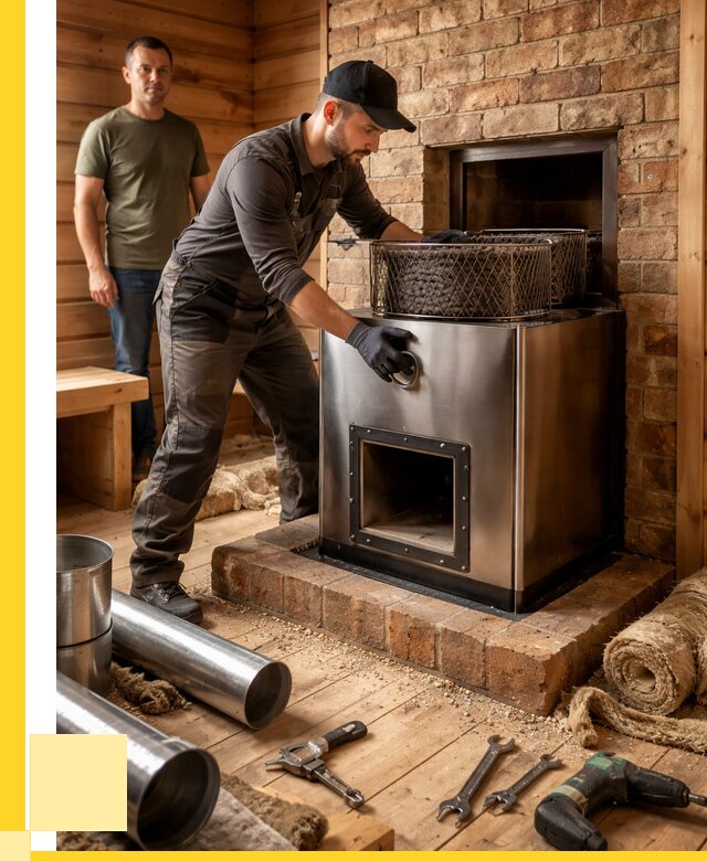 Монтаж банных печей под ключ в Карабулаке от 18592 р., ЭриданКрб