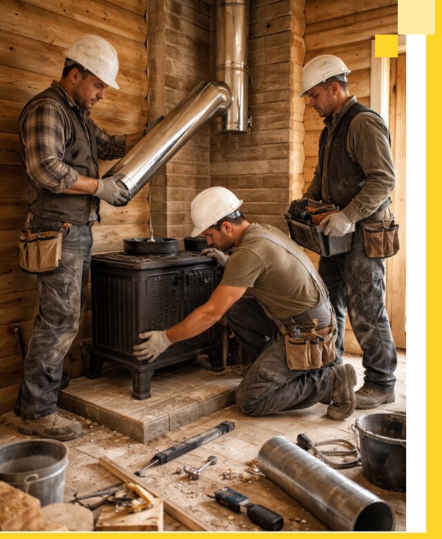 Профессиональный монтаж банных печей и дымоходов в Карабулаке