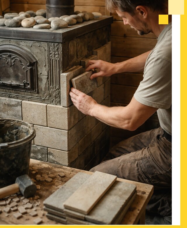 Облицовка банных печей в Карабулаке профессиональная отделка