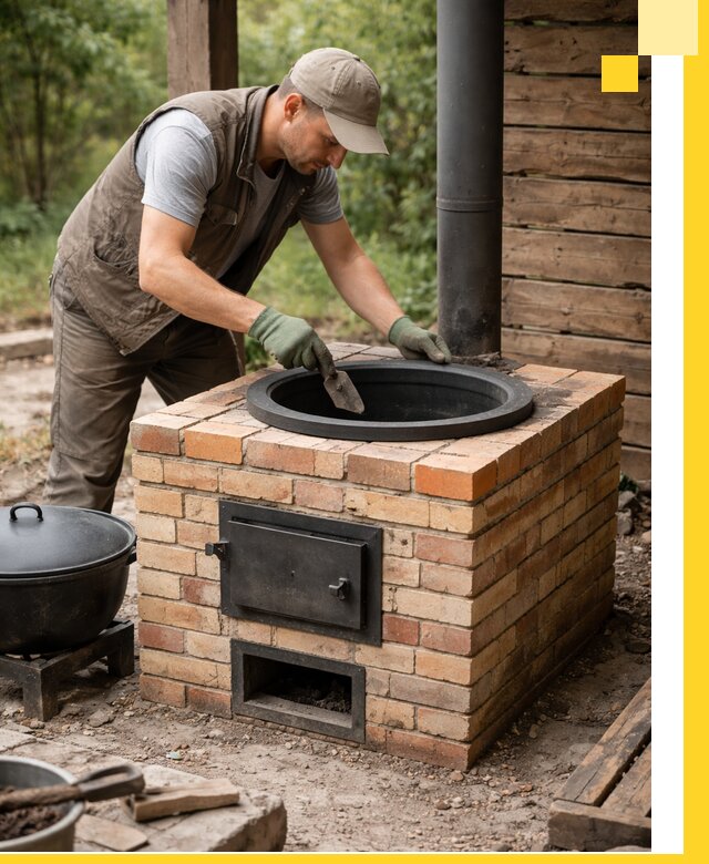 Изготовление и установка печей для казана в Карабулаке под ключ