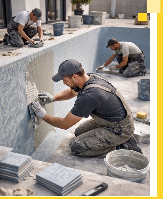 Облицовка бассейнов в Карабулаке плитка мозаика гидроизоляция