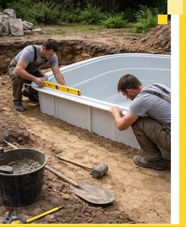 Производство и установка пластиковых бассейнов в Карабулаке под ключ