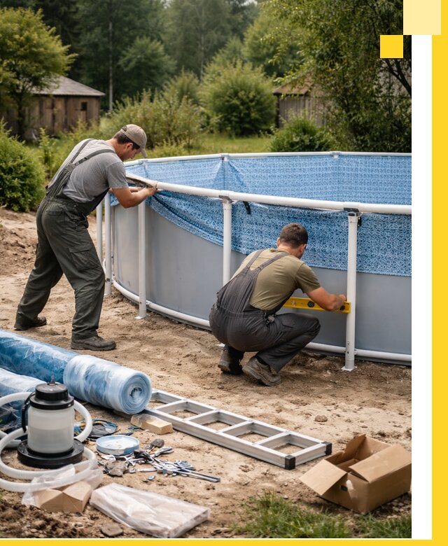 Установка и монтаж каркасных бассейнов в Карабулаке под ключ