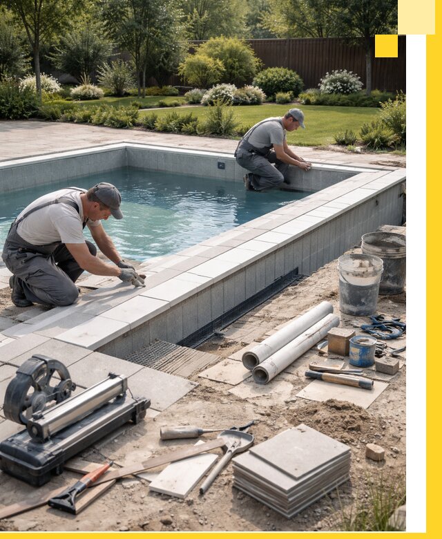 Строительство открытых бассейнов под ключ в Карабулаке профессионально