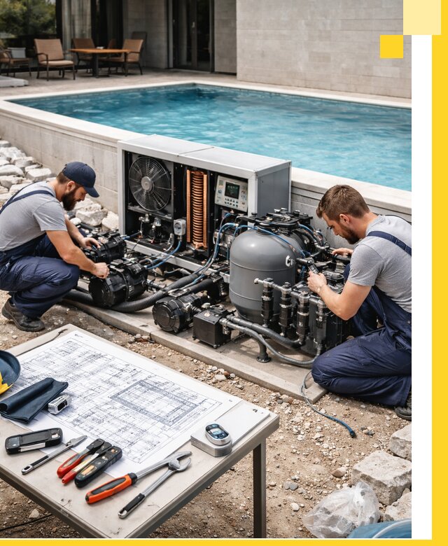 Проектирование и монтаж бассейнов с подогревом в Карабулаке