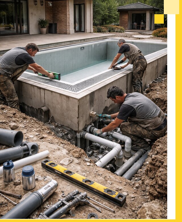 Строительство переливных бассейнов в Карабулаке под ключ