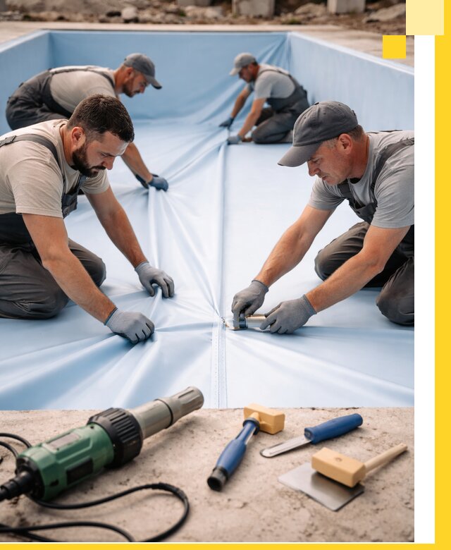 ПВХ пленка для бассейнов с монтажом и гарантией в Карабулаке