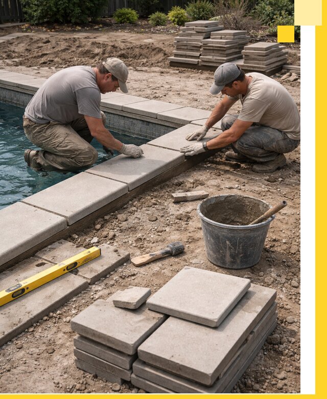 Установка и изготовление копингового камня для бассейнов в Карабулаке