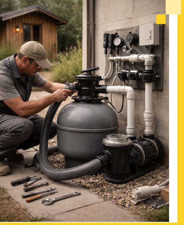 Продажа и монтаж фильтров и насосов для бассейнов в Карабулаке