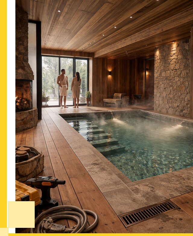 Проекты бань с бассейном под ключ в Карабулаке от 77468 р., ЭриданКрб