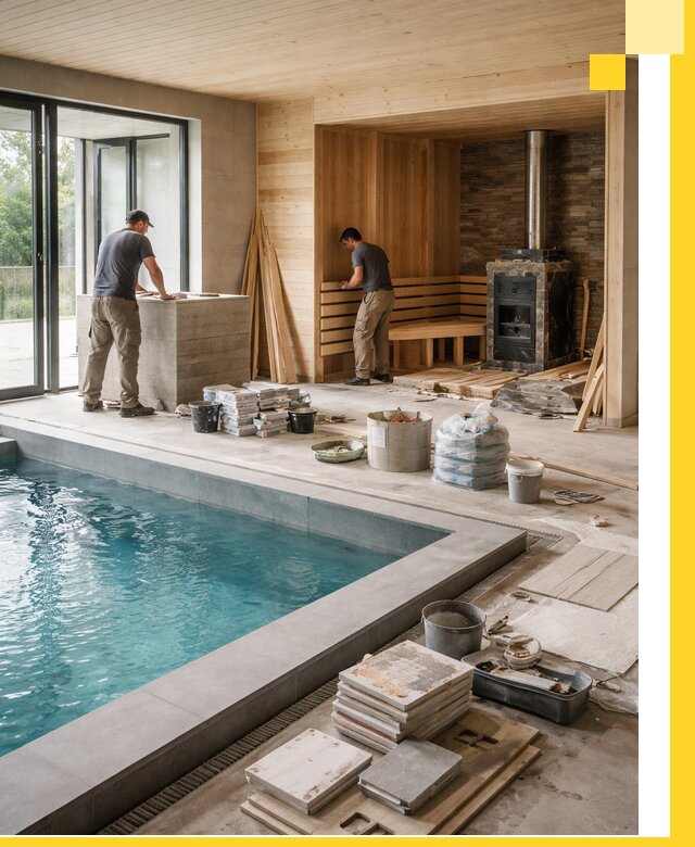 Проектирование и строительство бань с бассейном в Карабулаке