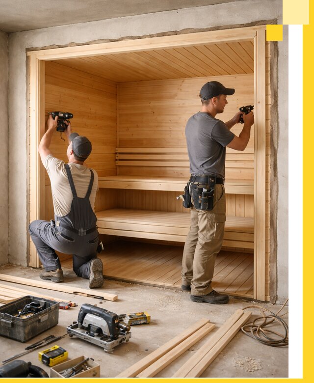 Монтаж саун под ключ в Карабулаке — проектирование и установка