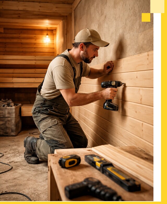 Профессиональная внутренняя отделка бани в Карабулаке под ключ