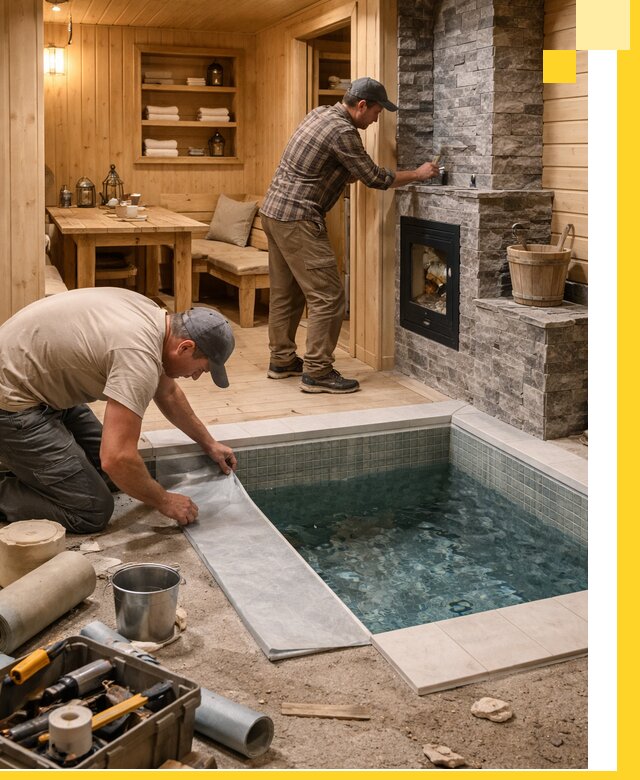 Строительство бань с комнатой отдыха под ключ в Карабулаке