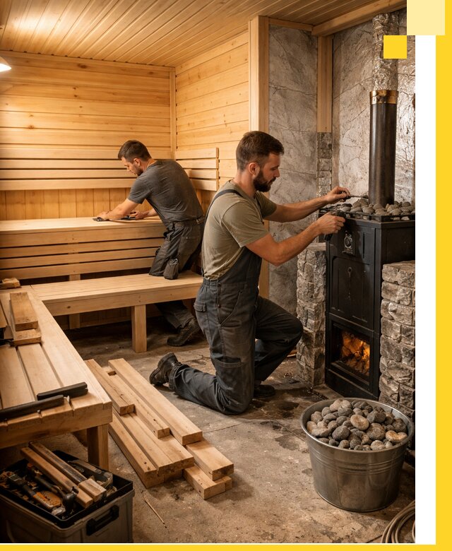 Дизайн и строительство интерьеров бань под ключ в Карабулаке