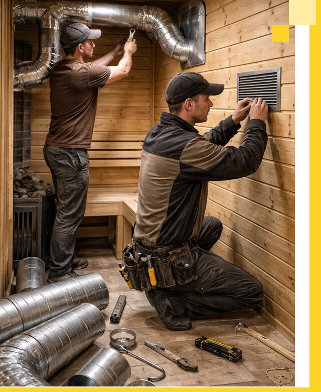 Проектирование и монтаж вентиляции бани в Карабулаке под ключ