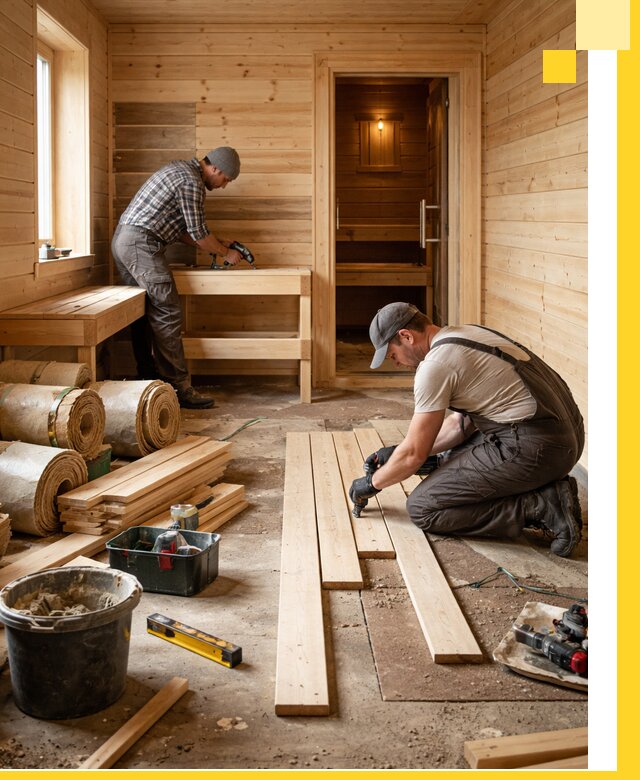 Индивидуальный проект бани с комнатой отдыха под ключ в Карабулаке