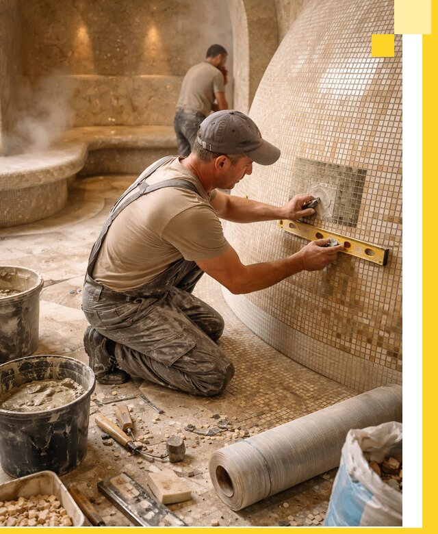 Хамам под ключ в Карабулаке: проектирование, строительство, отделка