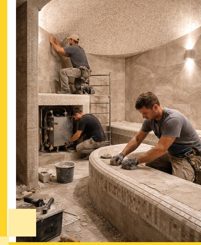 Монтаж хамамов под ключ в Карабулаке от 258225 р. ЭриданКрб