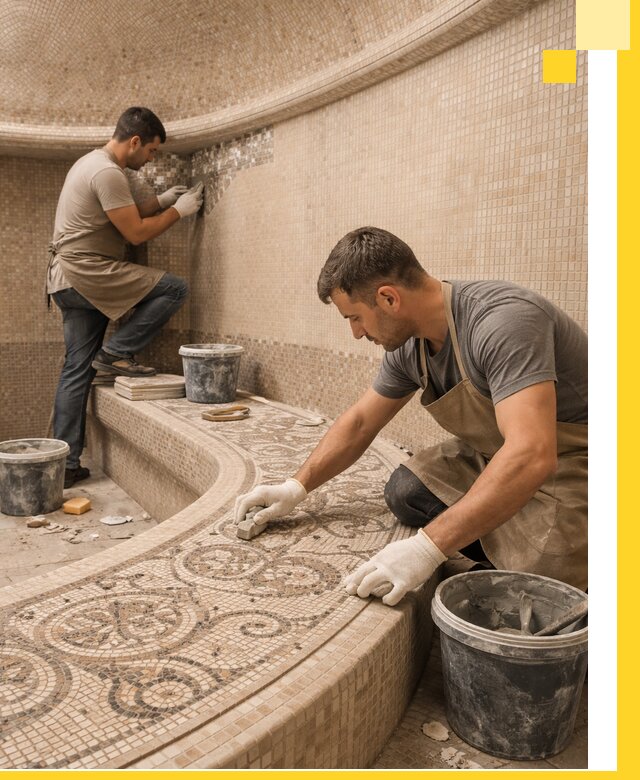 Плитка для хамама в Карабулаке, укладка, подбор и поставка