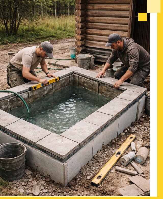 Изготовление и установка холодных купелей под ключ в Карабулаке